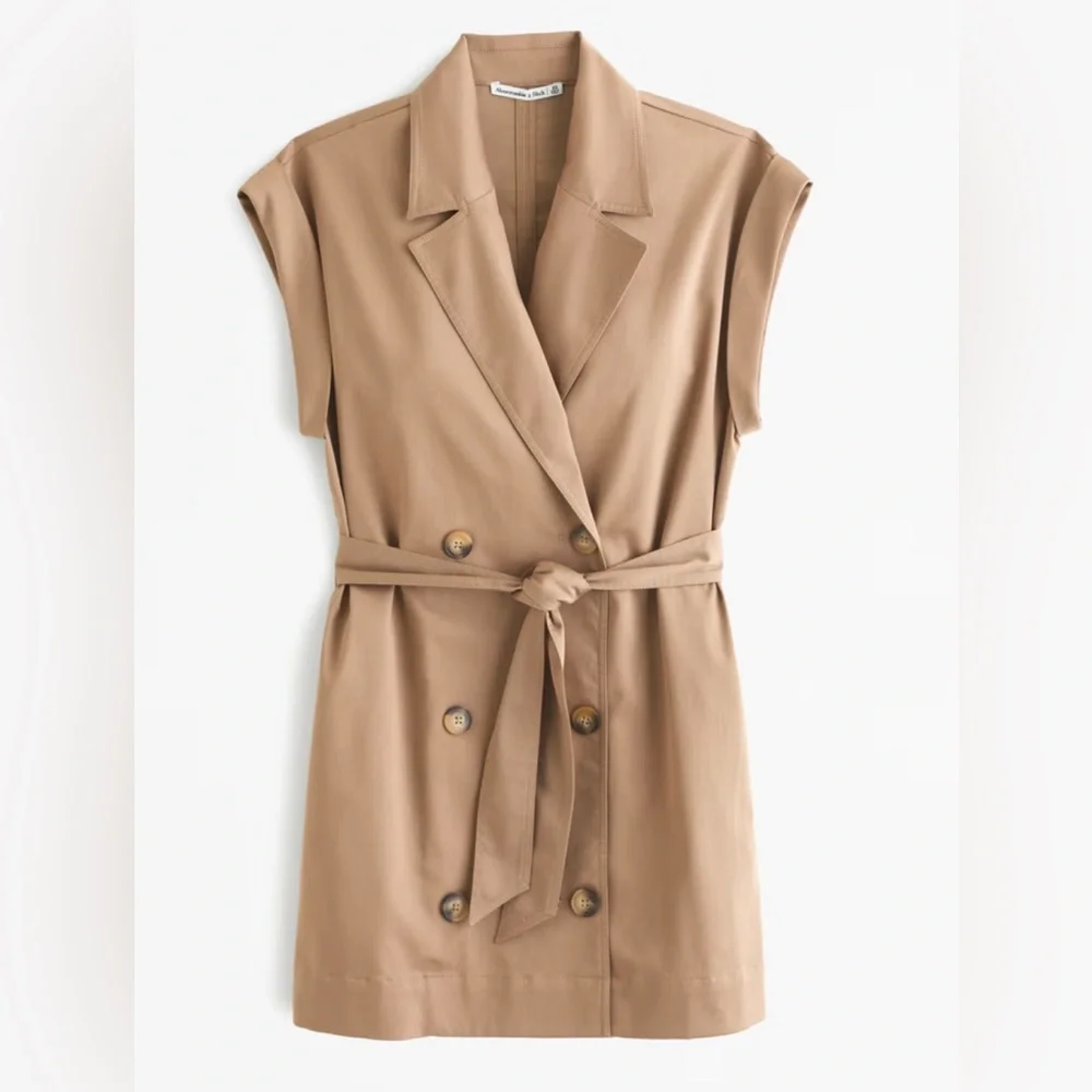 NWT Abercrombie Mini Trench Dress, L - Picture 3 of 8